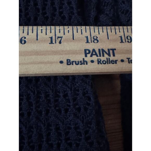 J. Jill Open front crochet weeve black cotton blend S cardigan gothic - Picture 9 of 10